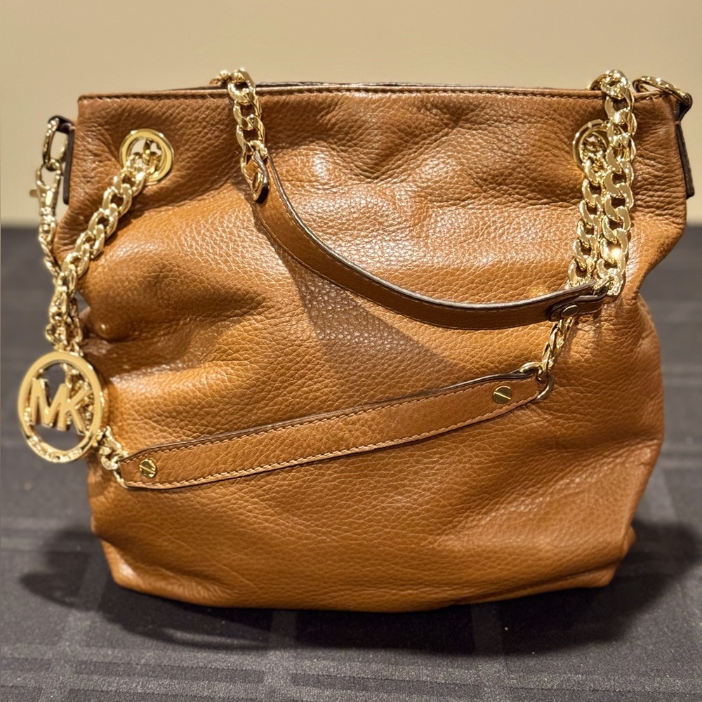 Michael Kors 2way Chain Brown Leather Tote